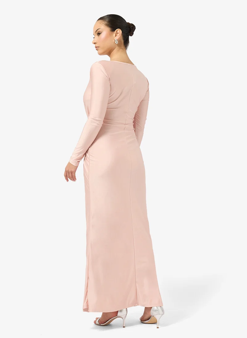 Ginger Draped Bodycon Metallic Dress